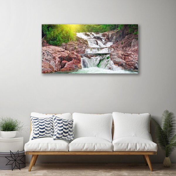 Quadro su tela Cascata della natura 100x50 cm