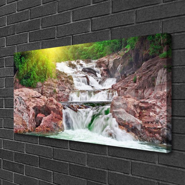 Quadro su tela Cascata della natura 100x50 cm
