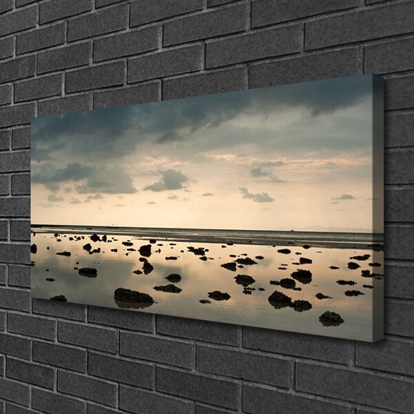 Stampa quadro su tela Paesaggio acquatico 100x50 cm
