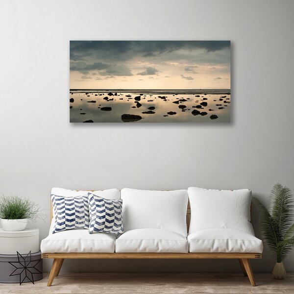 Stampa quadro su tela Paesaggio acquatico 100x50 cm