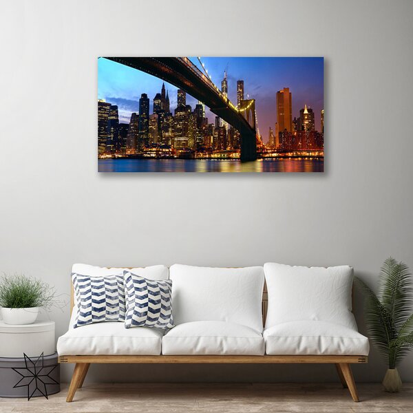 Quadro su tela Ponte della città dell'acqua 100x50 cm