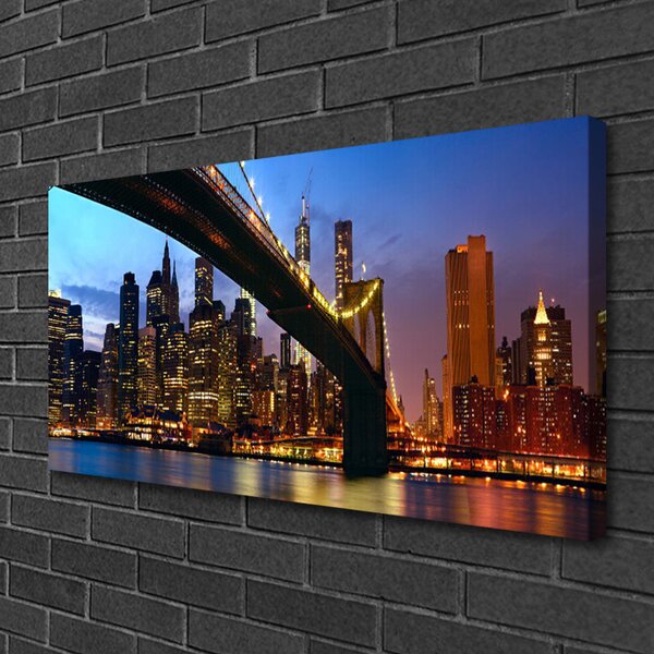 Quadro su tela Ponte della città dell'acqua 100x50 cm