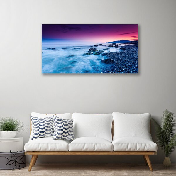 Quadro su tela Paesaggio della spiaggia dell'oceano 100x50 cm