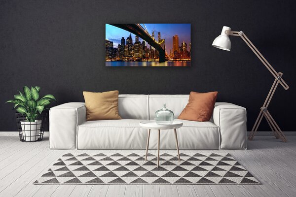 Quadro su tela Ponte della città dell'acqua 100x50 cm