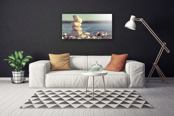 Quadro su tela Pietre Sul Muro 100x50 cm