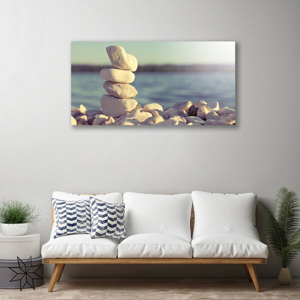 Quadro su tela Pietre Sul Muro 100x50 cm