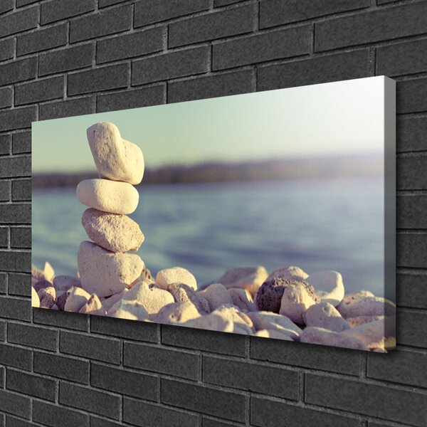 Quadro su tela Pietre Sul Muro 100x50 cm