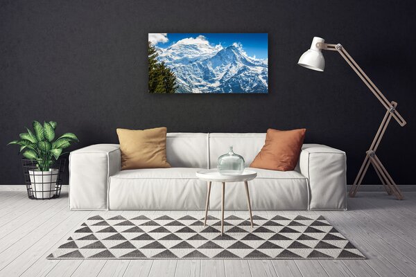 Quadro su tela Paesaggio dell'albero di montagna 100x50 cm