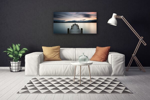 Quadro su tela Architettura del ponte sul mare 100x50 cm