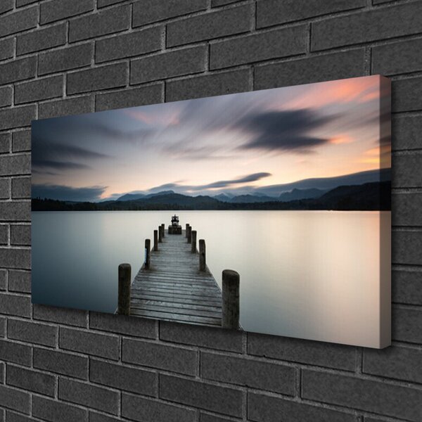 Quadro su tela Architettura del ponte sul mare 100x50 cm