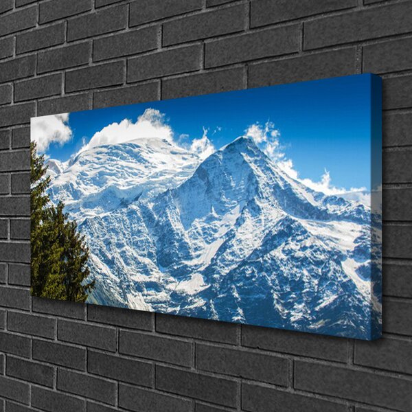 Quadro su tela Paesaggio dell'albero di montagna 100x50 cm