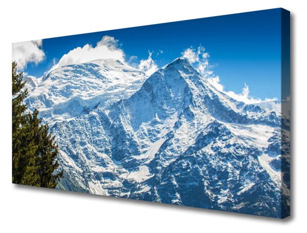 Quadro su tela Paesaggio dell'albero di montagna 100x50 cm