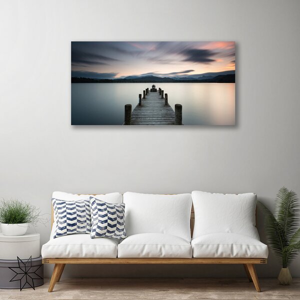 Quadro su tela Architettura del ponte sul mare 100x50 cm
