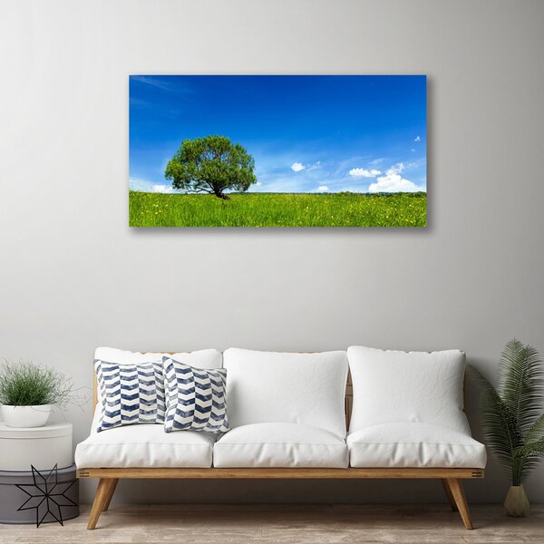 Quadro su tela Erba Albero Natura 100x50 cm