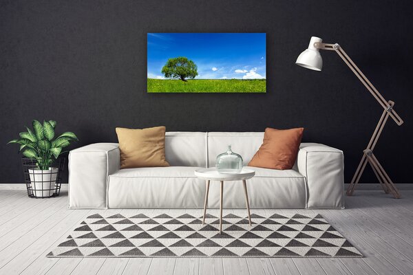 Quadro su tela Erba Albero Natura 100x50 cm