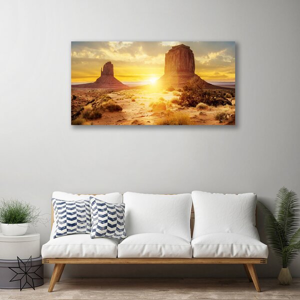 Quadro su tela Paesaggio del sole del deserto 100x50 cm