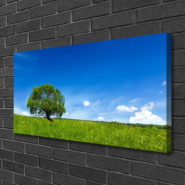 Quadro su tela Erba Albero Natura 100x50 cm