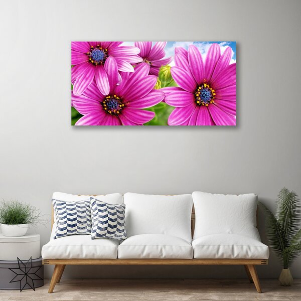 Quadro su tela Fiori Sul Muro 100x50 cm