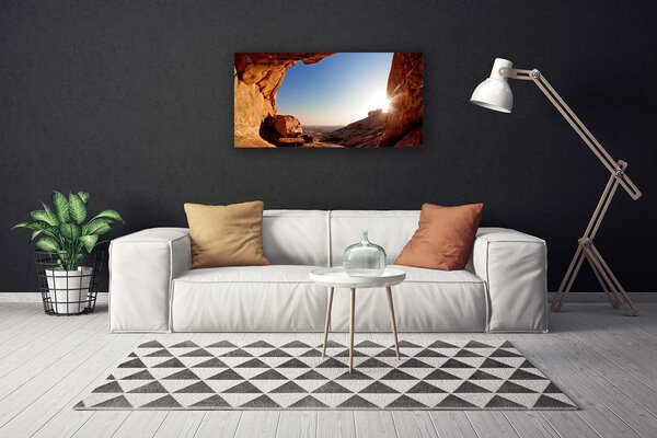 Quadro su tela Roccia, sole, paesaggio 100x50 cm