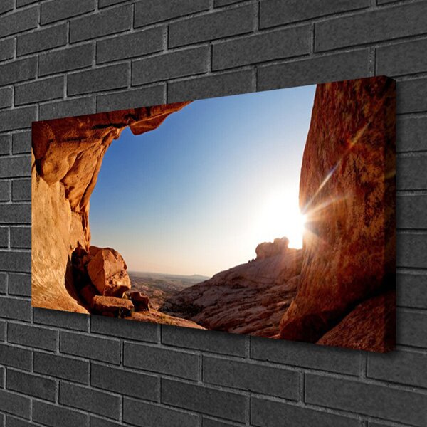 Quadro su tela Roccia, sole, paesaggio 100x50 cm