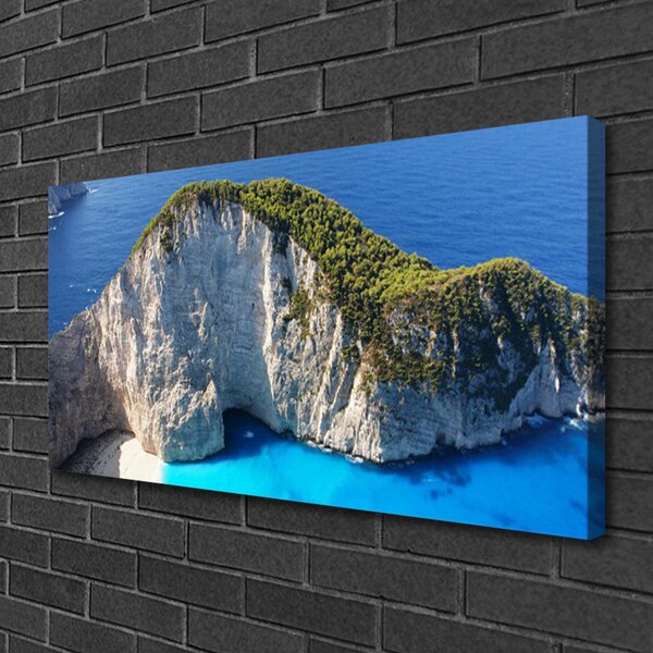 Quadro su tela Paesaggio marino di rocce 100x50 cm