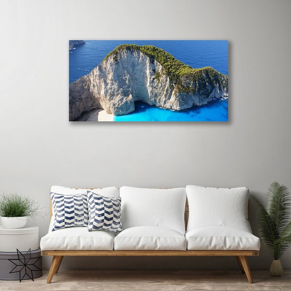 Quadro su tela Paesaggio marino di rocce 100x50 cm
