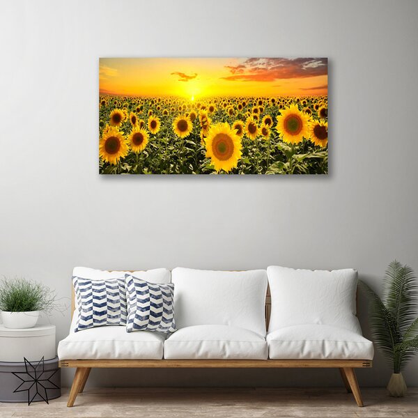 Quadro su tela Girasoli 100x50 cm