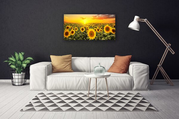 Quadro su tela Girasoli 100x50 cm