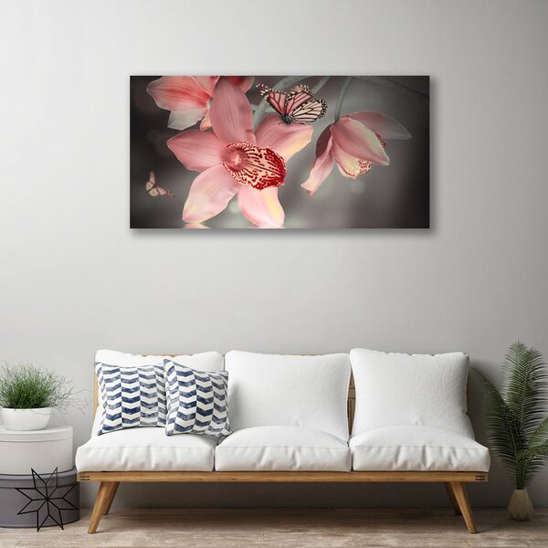 Quadro su tela Fiori Sul Muro 100x50 cm