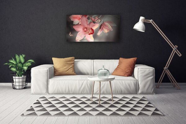 Quadro su tela Fiori Sul Muro 100x50 cm