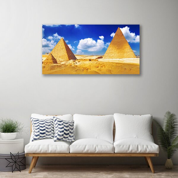 Quadro su tela Paesaggio delle piramidi del deserto 100x50 cm