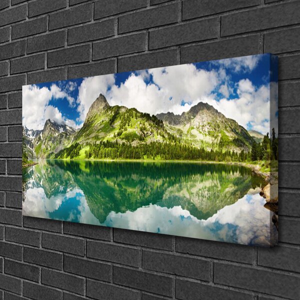 Quadro su tela Montagne del paesaggio del lago 100x50 cm