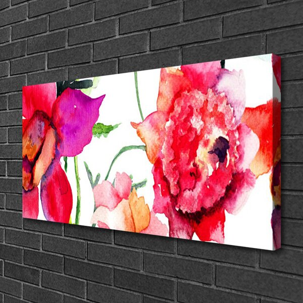Quadro su tela Fiori Arte 100x50 cm