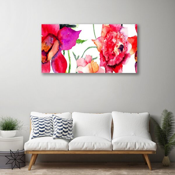 Quadro su tela Fiori Arte 100x50 cm
