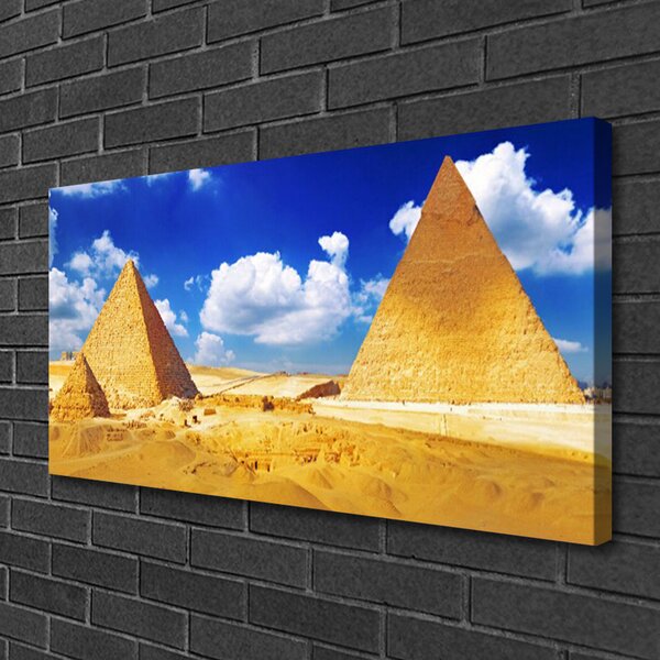 Quadro su tela Paesaggio delle piramidi del deserto 100x50 cm
