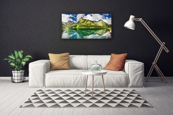 Quadro su tela Montagne del paesaggio del lago 100x50 cm