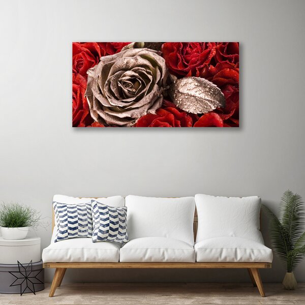 Quadro su tela Fiori di rose 100x50 cm