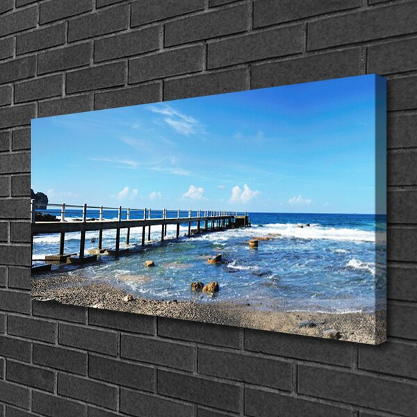 Stampa quadro su tela Paesaggio della spiaggia dell'oceano 100x50 cm