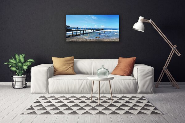 Stampa quadro su tela Paesaggio della spiaggia dell'oceano 100x50 cm