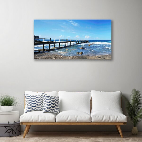 Stampa quadro su tela Paesaggio della spiaggia dell'oceano 100x50 cm