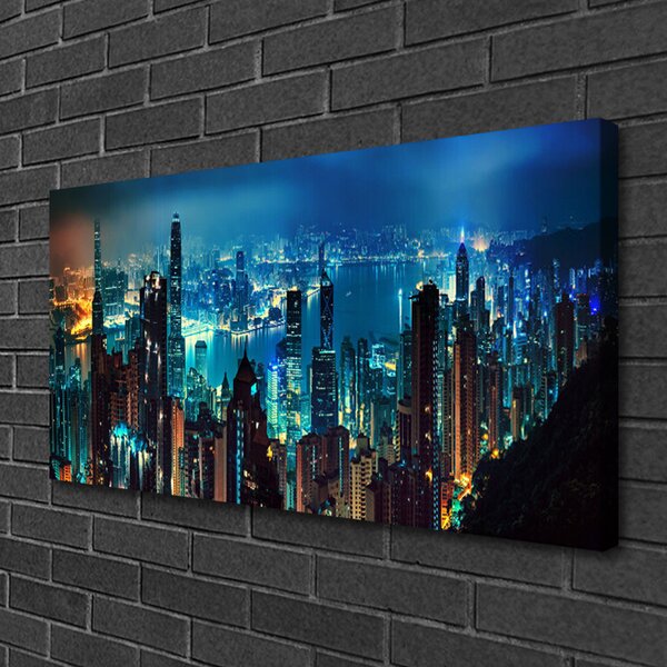 Quadro su tela Case di città 100x50 cm