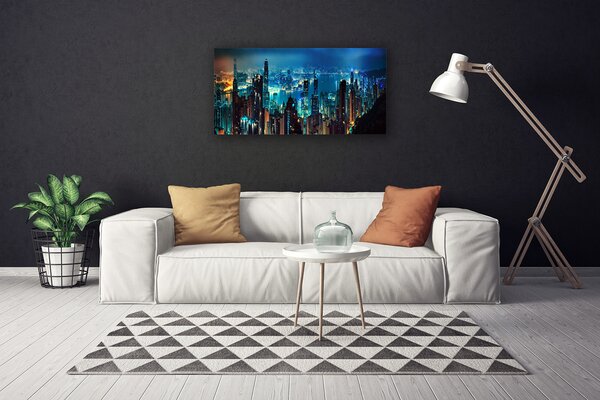 Quadro su tela Case di città 100x50 cm