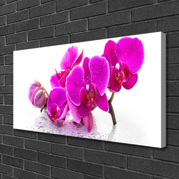 Quadro su tela Fiori di viola 100x50 cm