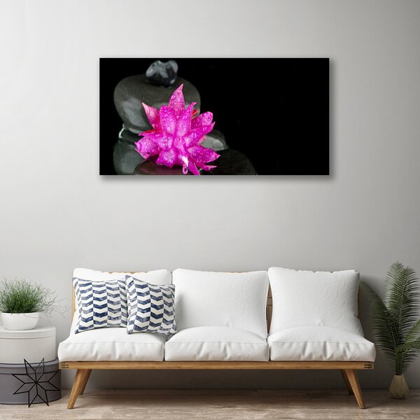 Quadro su tela Fiore di pietre nere 100x50 cm