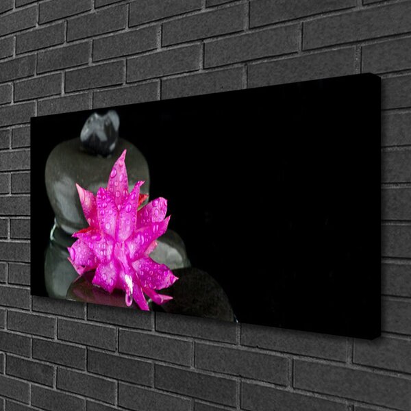 Quadro su tela Fiore di pietre nere 100x50 cm