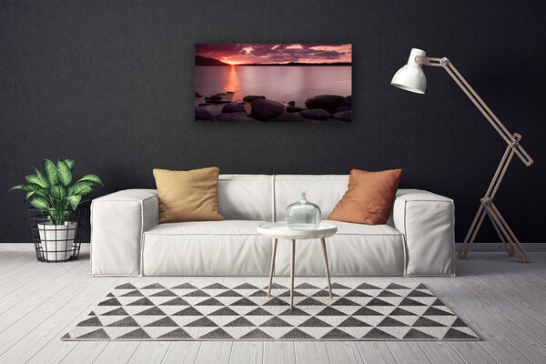 Quadro su tela Paesaggio di pietre di mare 100x50 cm