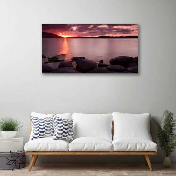 Quadro su tela Paesaggio di pietre di mare 100x50 cm