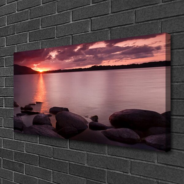 Quadro su tela Paesaggio di pietre di mare 100x50 cm