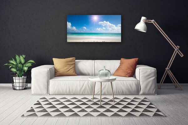 Stampa quadro su tela Paesaggio del sole della spiaggia del mare 100x50 cm