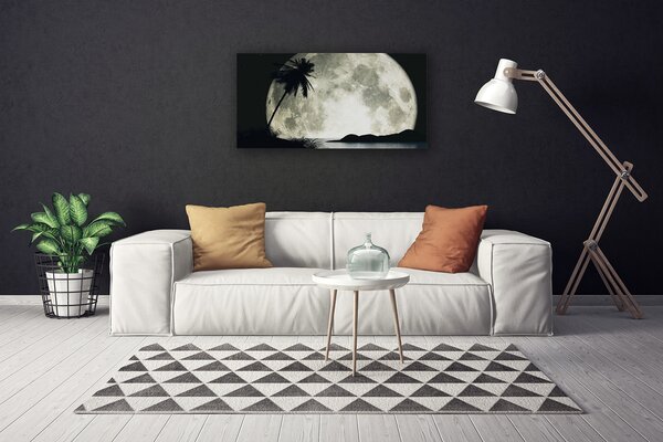 Quadro su tela Paesaggio delle palme della luna notturna 100x50 cm
